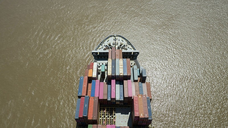 The Mitsui O.S.K. Lines Ltd. (MOL) Charisma container ship sails near the Yangshan Deepwater Port in Shanghai on April 9, 2021. MUST CREDIT: Bloomberg photo by Qilai Shen.