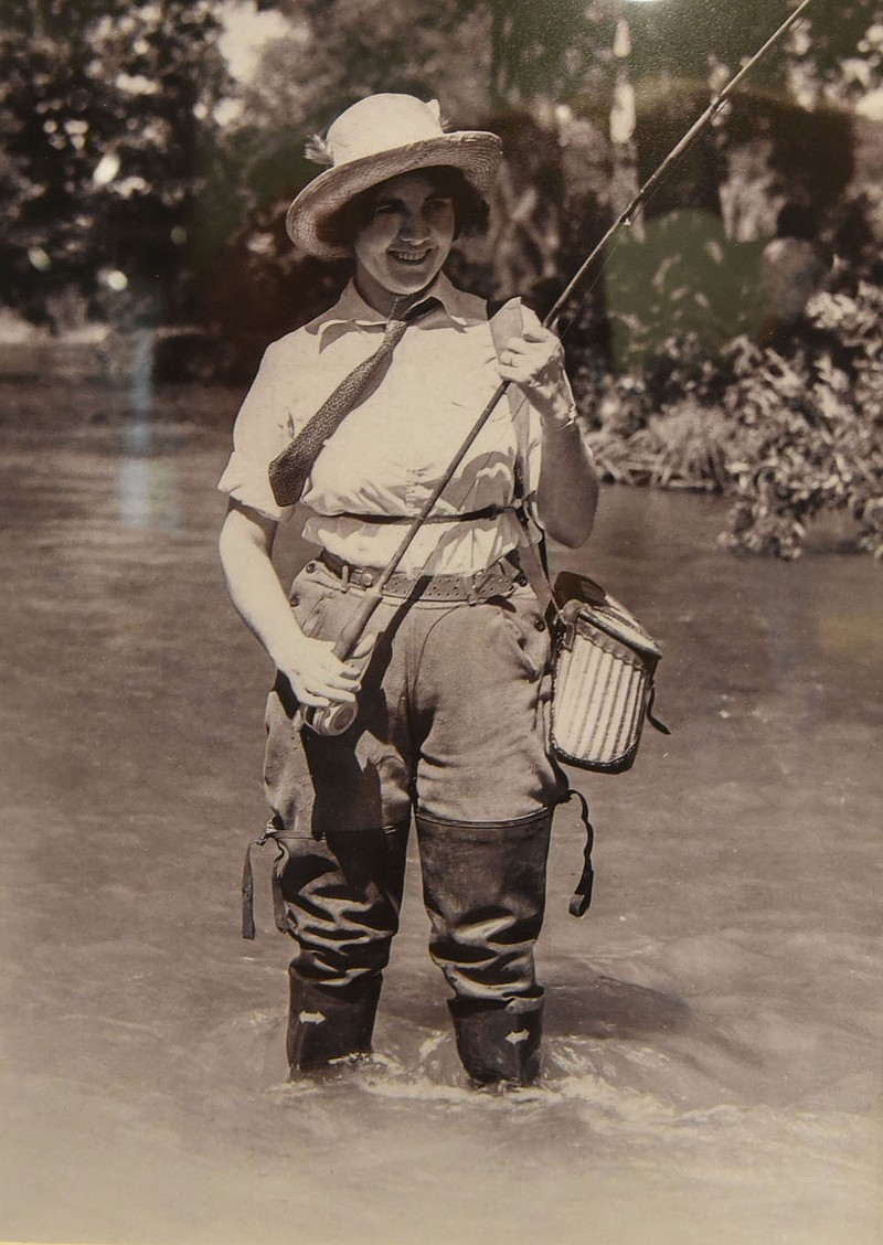 Ella Noakes Thompson in the 1930s with her fishing gear on the War Eagle River.
(Courtesy photo)