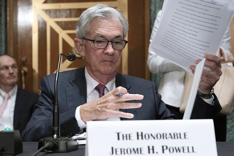 Federal Reserve Board Chair Jerome Powell testifies before Senate Banking, Housing, and Urban Affairs hearing to examine the Semiannual Monetary Policy Report to Congress, Thursday, July 15, 2021, on Capitol Hill in Washington.