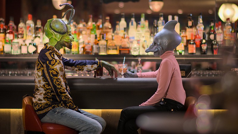 Will it be puppy love when Nina the dolphin goes on a first date with Dominic, disguised as a mantis, in Netflixs new reality-dating show Sexy Beasts? (Netflix)