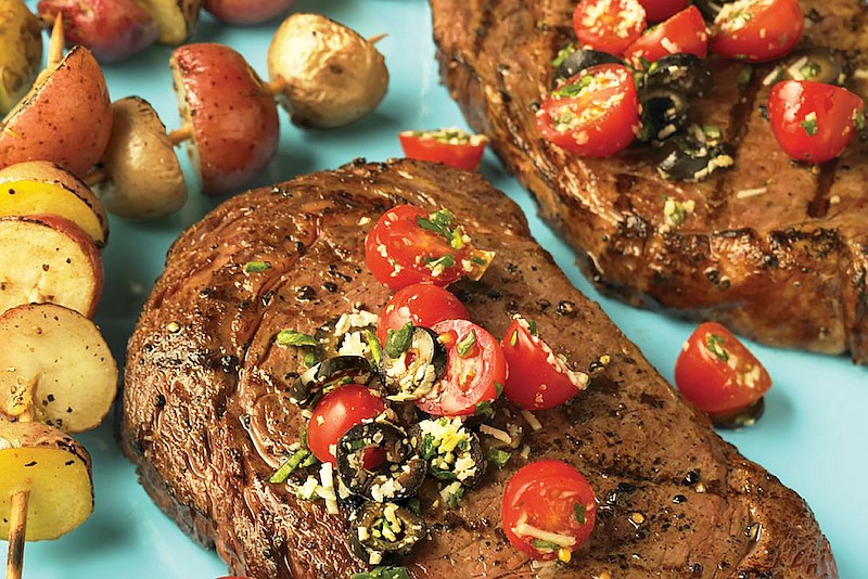 Rib-eye Steaks With Fresh Tomato Tapenade (Courtesy of Cattlemen’s Beef Board)