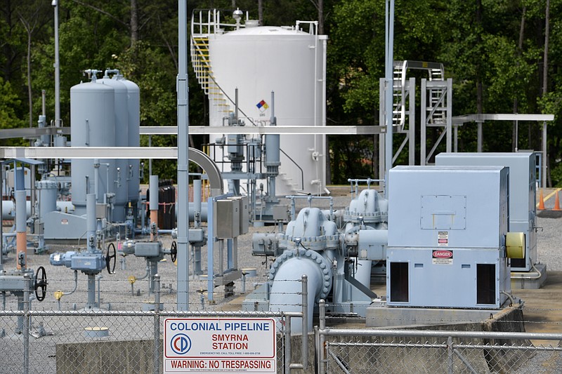 File - In this May 11, 2021 file photo, a Colonial Pipeline station is seen in Smyrna, Ga., near Atlanta. The Biden administration is eyeing ways to harden cybersecurity defenses for critical infrastructure. It's announcing Wednesday the development of performance goals and a voluntary public-private partnership to protect core sectors. The actions are an acknowledgment of the cybersecurity vulnerabilities of critical industries _ a reality made clear by the May hack of the nation’s largest pipeline.   (AP Photo/Mike Stewart)