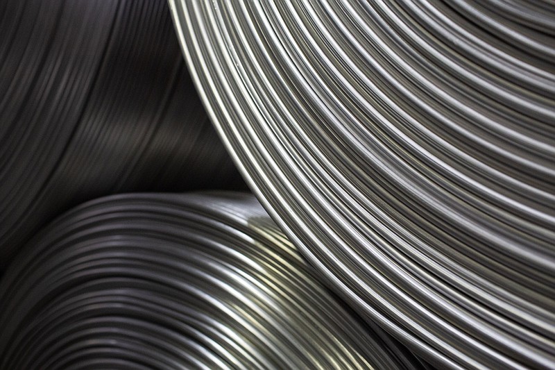 Coils of aluminium wire at the United Co. Rusal aluminium smelting plant in Shelekhov, Russia, on April 9, 2021. MUST CREDIT: Bloomberg photo by Andrey Rudakov.