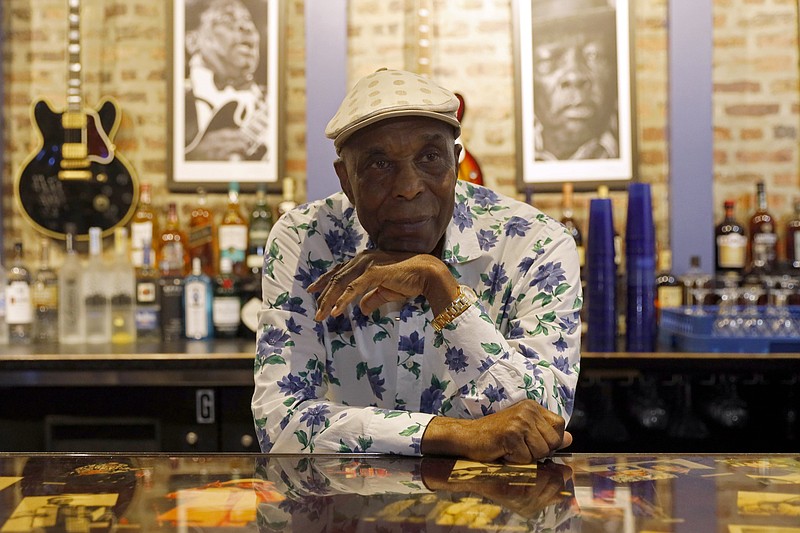 Buddy Guy poses for a portrait at his Chicago blues club to promote the latest installment of the PBS biography series, “American Masters.” (Shafkat Anowar/The Associated Press)