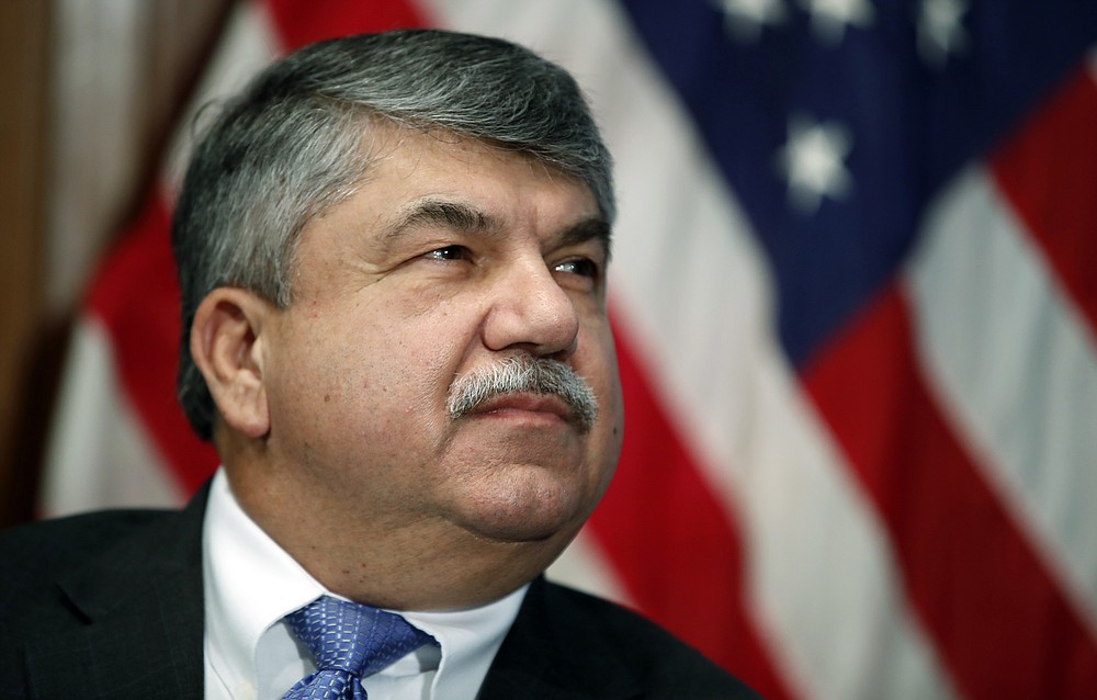 FILE - In this April 4, 2017 file photo, AFL-CIO President Richard Trumka is listening at the National Press Club in Washington.  The long-time president of the AFL-CIO union has died.  (AP Photo / Alex Brandon)