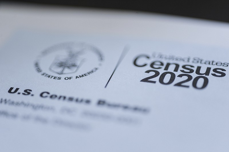 FILE - This March 18, 2020 file photo taken in Idaho shows a form for the U.S. Census 2020. (John Roark/The Idaho Post-Register via AP, File)