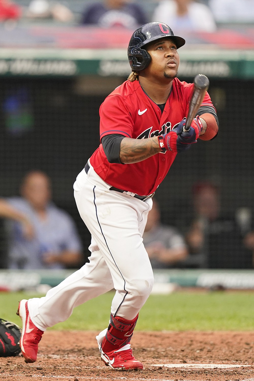 Jose Ramirez of the Cleveland Indians bats against the Washington