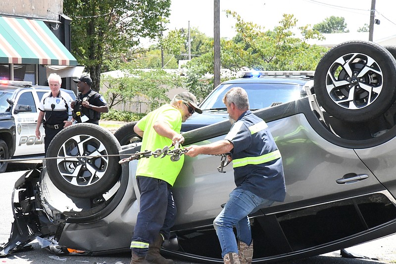 WATCH Collision leads to overturned vehicle Hot Springs Sentinel Record