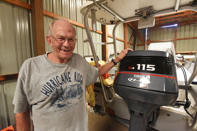 Bob Lewis of Beaver Shores has taken water clarity measurements during every Secchi Day since the event started in 2006. He'll be on the lake again for his 16th consecutive Secchi Day at Beaver Lake on Aug. 21, close to his 87th birthday.
(NWA Democrat-Gazette/Flip Putthoff)