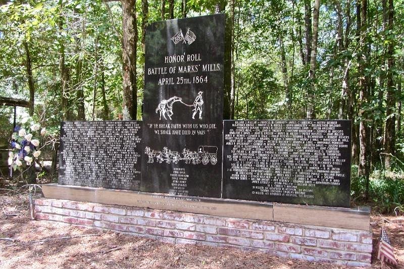 An honor roll lists some casualties from the 1864 Battle of Marks’ Mills. (Special to the Democrat-Gazette/Marcia Schnedler)