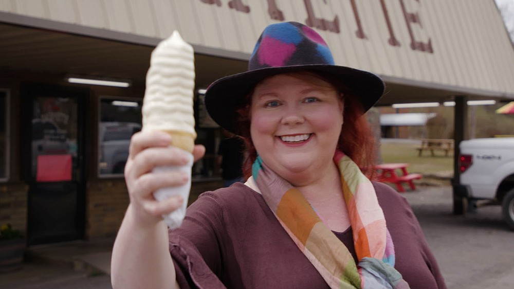 Arkansas food influencer Kat Robinson has been to all four corners of the state this year, exploring the classic hangouts she calls “dairy bars.” This cone was served up at Barnett’s Dairyette in Siloam Springs.

(Courtesy photo/Kat Robinson)