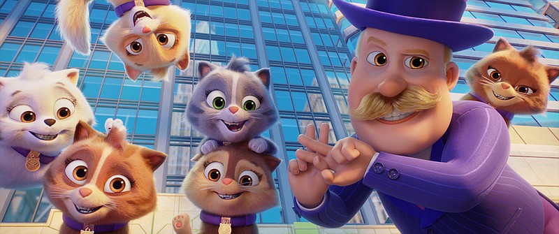 You can’t tell from this photo but the evil Mayor Humdinger (voiced by Ron Pardo) isn’t wearing any pants in the G-rated ahh-athon that is “Paw Patrol: The Movie.”