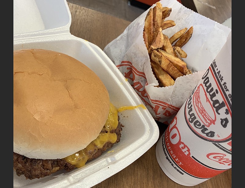 The David's Burgers outlet in the River Market has temporarily closed because of a staff shortage. (Democrat-Gazette file photo/Eric E. Harrison)