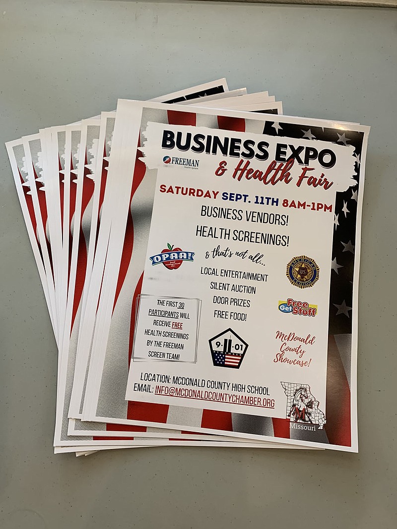 ALEXUS UNDERWOOD/SPECIAL TO MCDONALD COUNTY PRESS The McDonald County Chamber of Commerce is hosting the annual business expo Sept. 11. The expo will feature vendors as well as entertainment, health screenings, and more.