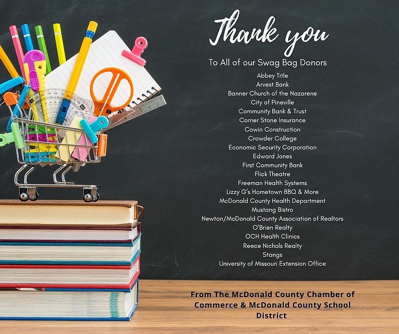 Chamber, Businesses Give Teacher Swag Bags McDonald County Press