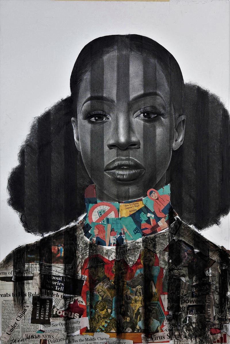 “It is a huge job to reframe cultural sabotage, but artists are uniquely qualified to affect the views of society,” artist Oluwatobi Adewumi posits. “After all, art was used to create what now must be corrected. ‘Headlines’ is a way of doing my part to show the resilience of Black women as they push back and advance against trauma, sexism, inequality, racism and more. I hope the show is well received in Northwest Arkansas and beyond.”

(Courtesy Images/Oluwatobi Adewumi)
