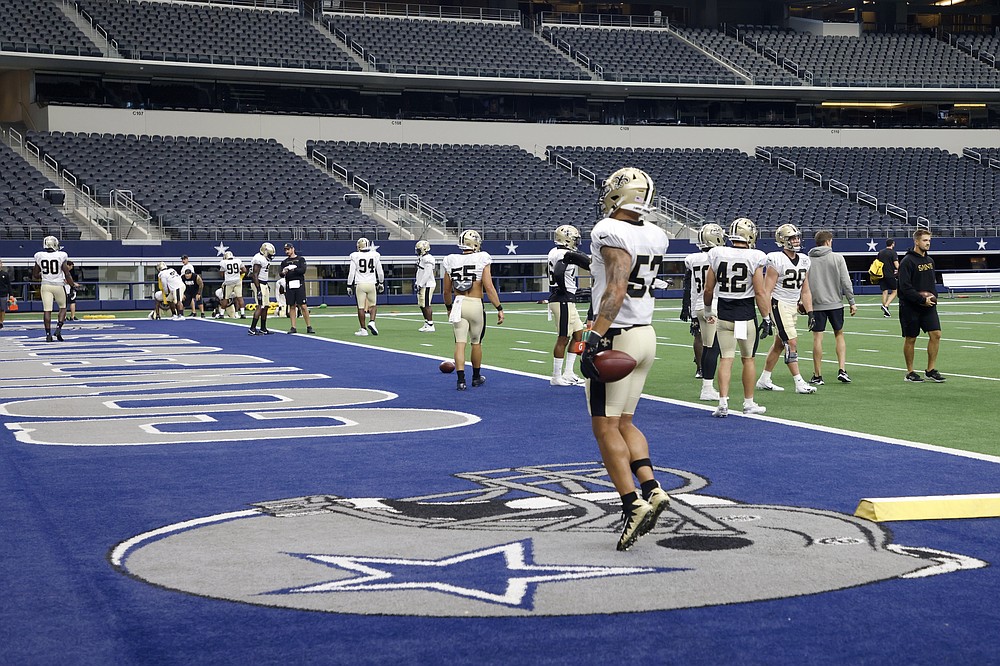 Displaced by Hurricane Ida, Saints set up shop at Cowboys stadium