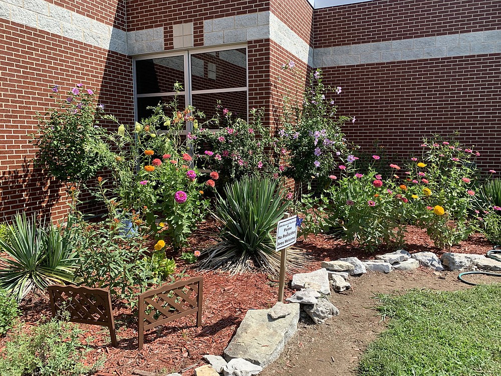 ALEXUS UNDERWOOD/SPECIAL TO MCDONALD COUNTY PRESS The butterfly garden at Anderson Middle School will soon be expanding, allowing more plants to be planted on the property.