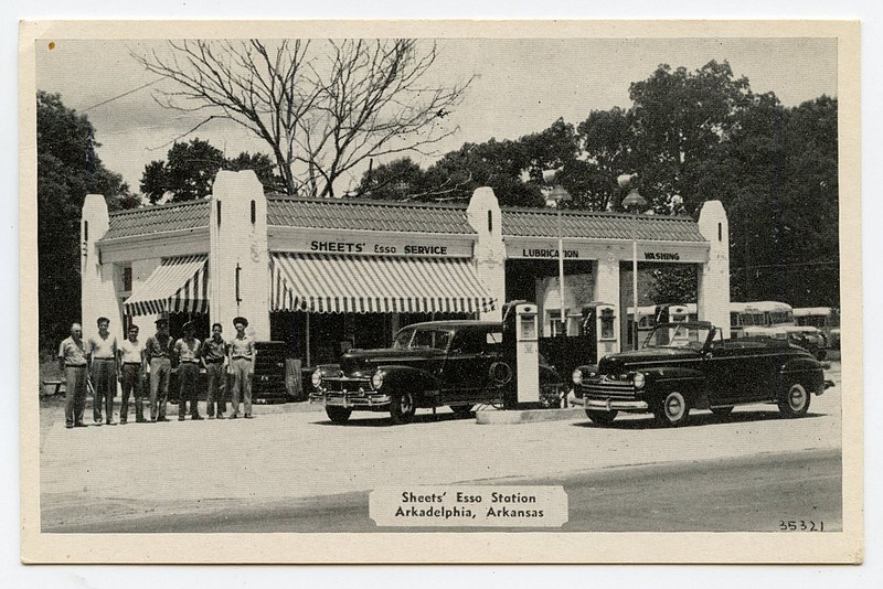 Arkadelphia, circa 1955: Sheets' Esso station stood at 10th and Barkman Street, reached at phone number 167.