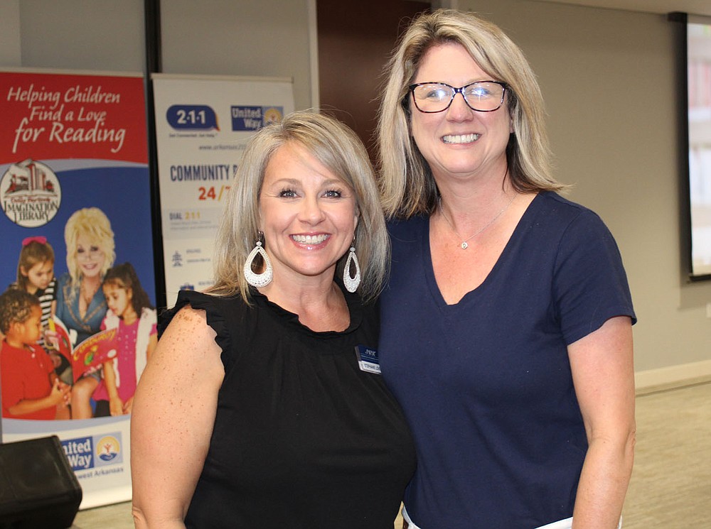 Stephanie Lovell (left) and Deena Wright enjoy the United Way kickoff.
(NWA Democrat-Gazette/Carin Schoppmeyer)