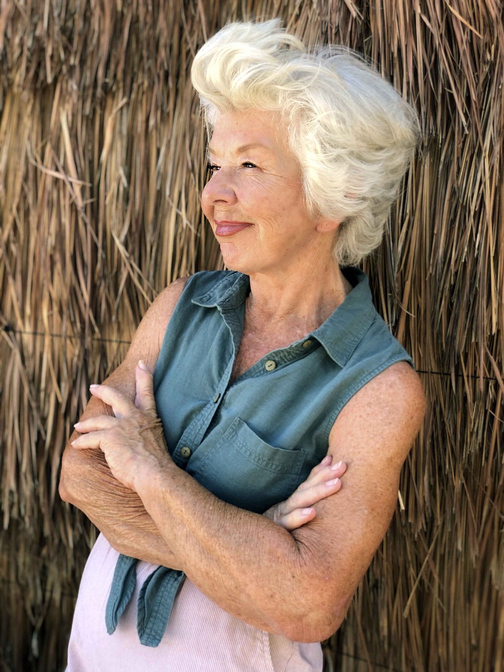 This photo shows Joan MacDonald, 75, in Tulum, Mexico, on Sept. 1, 2020. MacDonald is among a growing number of “grandfluencers,” folks 70 and up who are making names for themselves on social media. (Michelle MacDonald via AP)