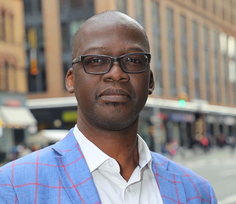 This photo provided by Restaurant Opportunities Centers  shows Sekou Siby, president of Restaurant Opportunities Center United. Twenty years after 9/11, Sekou Siby still feels the pangs of survivor's guilt. A cook and dishwasher at the World Trade Center's Windows on the World restaurant, Siby had swapped shifts with a co-worker that day, who ended up dying in the terrorist attacks. (Restaurant Opportunities Centers via AP)