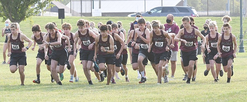 Bud Sullins/Special to the Herald-Leader
Siloam Springs runners take off at the start of last year's Panther XC Classic. This week's meet will be held Saturday morning at the Simmons Course.