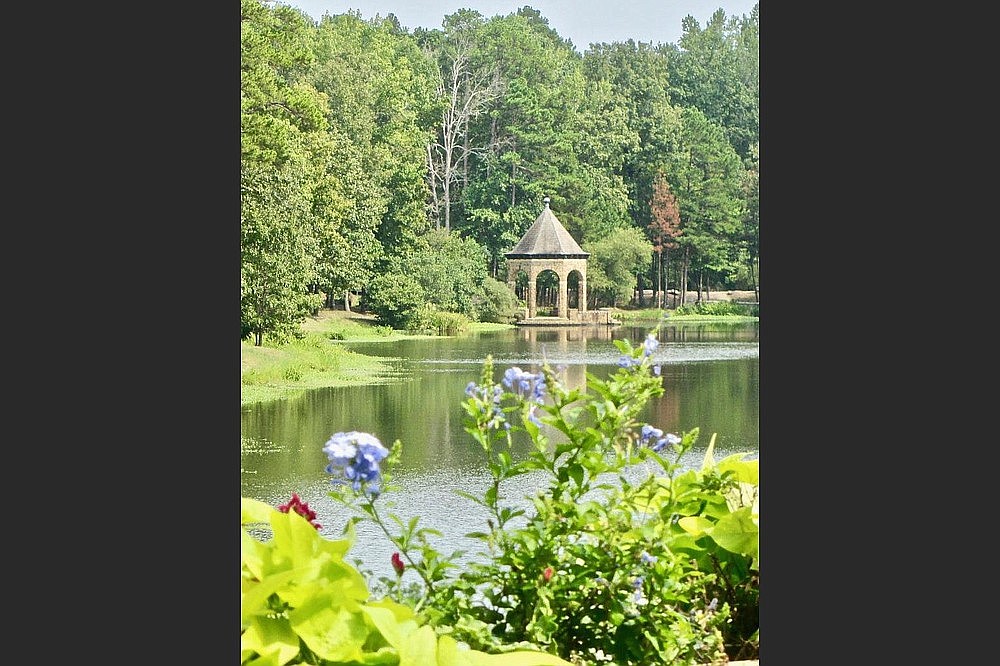 The Gertrude Remmel Butler Gazebo stands at the eastern end of Swan Lake. (Special to the Democrat-Gazette/Marcia Schnedler)
