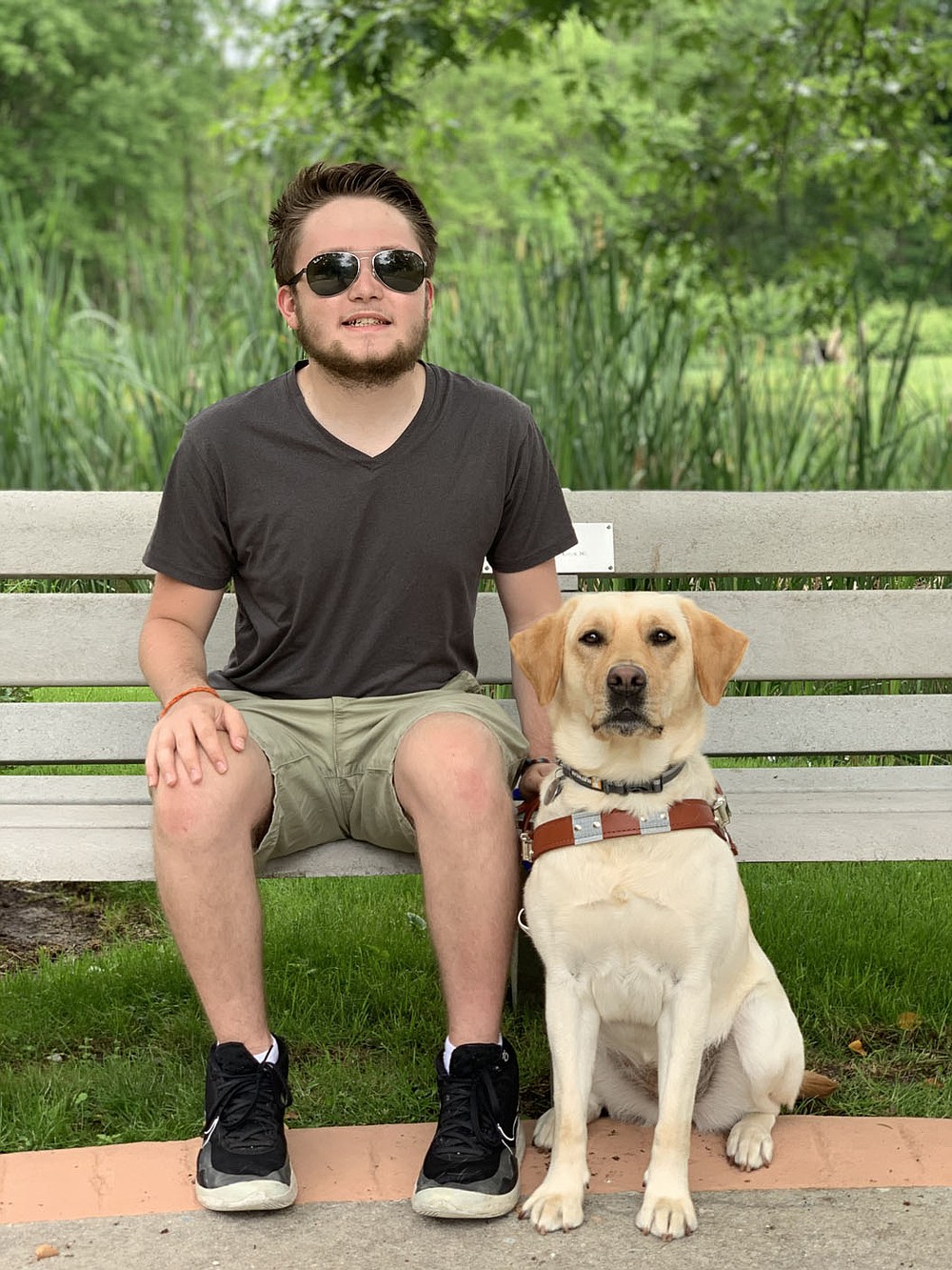 Guide dogs are typically in service for about seven years, says Cole Phillips, the human half of a team with a Labrador retriever named Nutmeg. Whether he’ll continue with another guide dog depends on his career, he says. He’s studying economics at the University of Arkansas in Fayetteville.
(Courtesy photo)