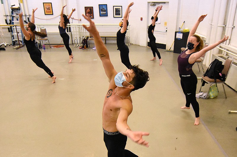 University of Arkansas at Little Rock students attend a dance class Thursday, Sept. 16, 2021 at UALR's Center for Performing Arts.
(Arkansas Democrat-Gazette/Staci Vandagriff)