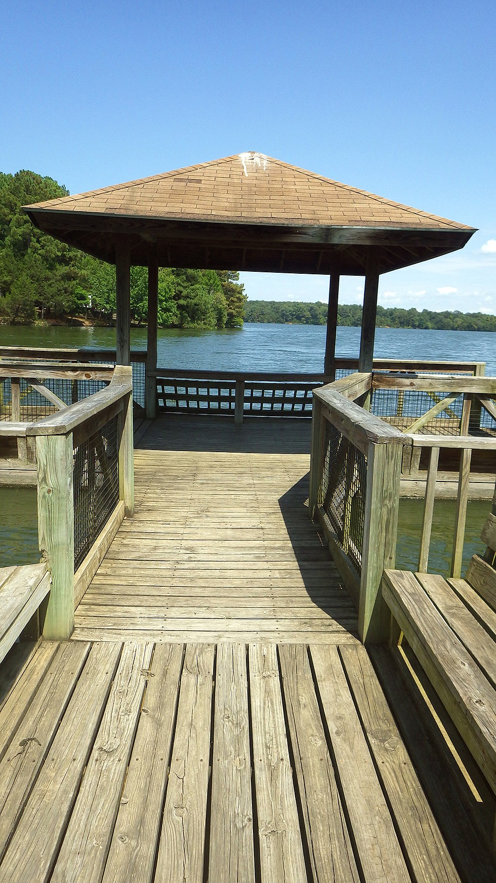 Two accessible fishing piers await those who visit Lake Charles State Park. - Photo by Corbet Deary of The Sentinel-Record