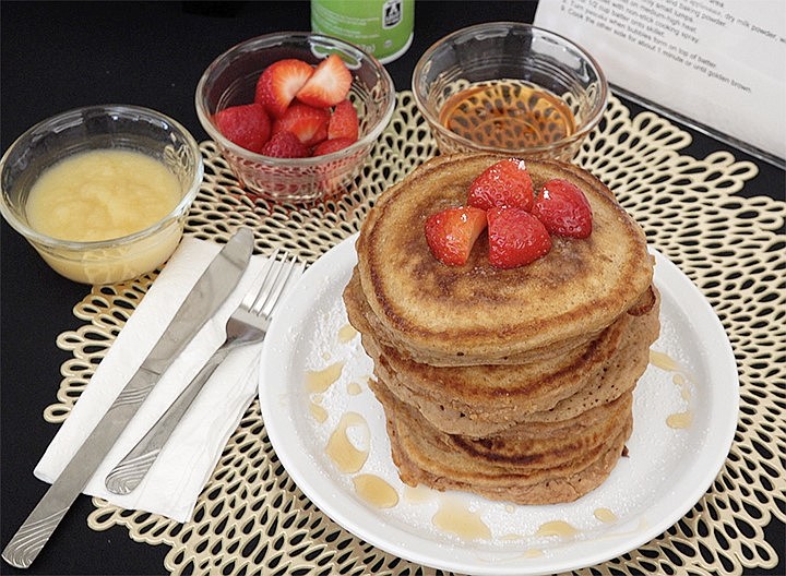 Applesauce pancakes can be served freshly prepared or made in a batch and kept in the freezer for busy mornings, a spokesman says. (Special to The Commercial)