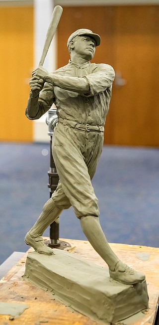 A clay model of the Babe Ruth statue. Photo is courtesy of Visit Hot ...