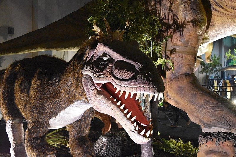 Animatronic saurians fill Little Rock's Statehouse Convention Center this weekend to take visitors on a “Jurassic Quest.” (Special to the Democrat-Gazette)