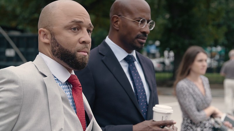 Van Jones and #cut50 national organizer Louis L. Reed walk through downtown Washington, D.C., in a scene from "The First Step." Photo courtesy of Meridian Hill Pictures and Magic Labs Media. - Submitted photo