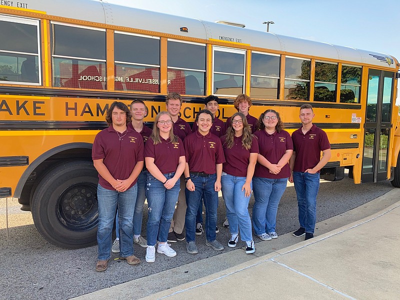 From left are Jace Joiner, Cade Martin, Madison Divine, Lucas McCain, Wesley Bonner, Felipe Andrade, Phoebe Trussell, Zane McCain, Madison Cole, and Harrison Carrouth. - Submitted photo