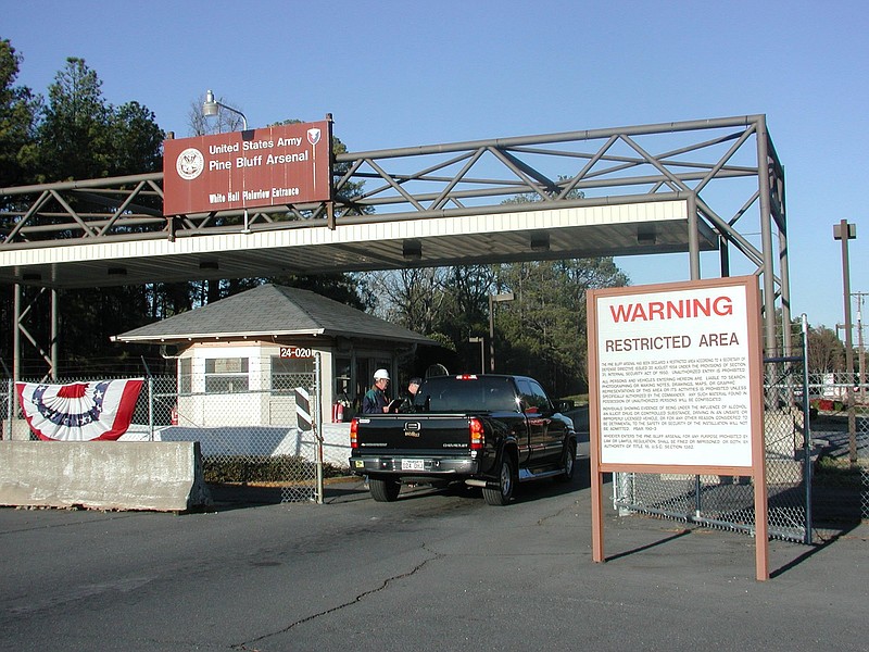 A file photo shows the Plainview Gate at the Pine Bluff Arsenal. (Special to The Commercial/Deborah Horn)