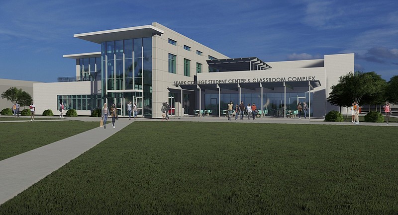 An artist rendering of the SEARK College Student Center & Classroom Complex.