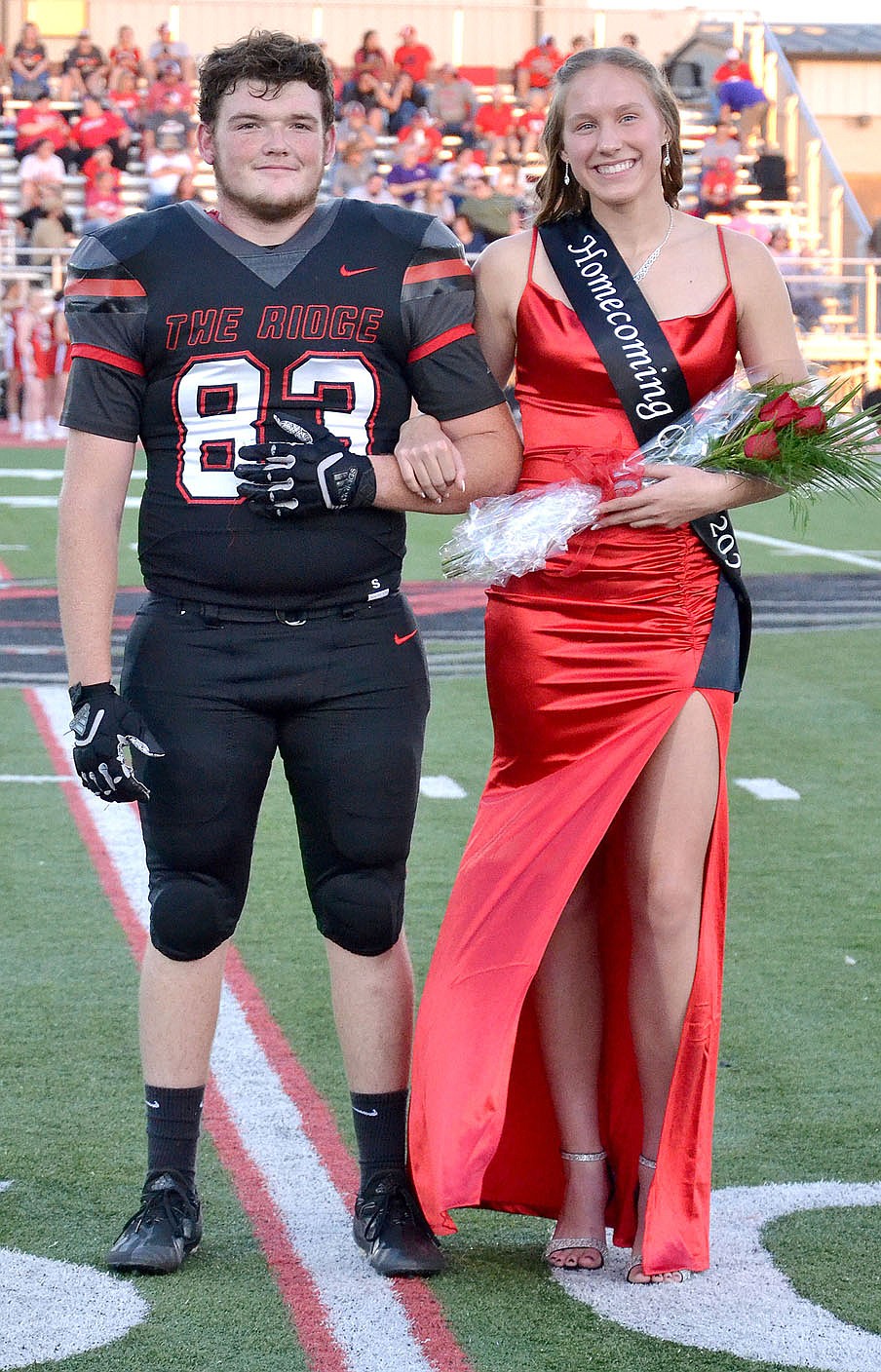 Homecoming maid Dallice White, 17, daughter of Merrill and Darcy White, was escorted by Justin Blount.