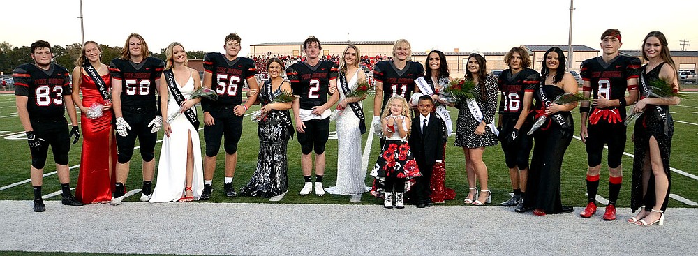The Blackhawk Homecoming court 2021 was comprised of Justin Blount and Dallice White, Clay Sebree and Gabbie Fletcher, Braidon McCarley and Nalea Holliday, Joe Adams and Lillian Murray, Will Anderson and Paige Brown, Gracie Easterling, Caleb Neil and Masie Foltz, and Trevor Blair and Lauren Wright. Attendants Jackson Marquez and Lila Spivey were attendants.