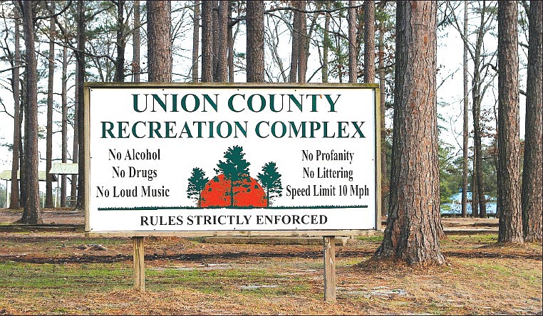 The sign at the entrance to the El Dorado-Union County Recreation Complex is seen in this News-Times file photo.