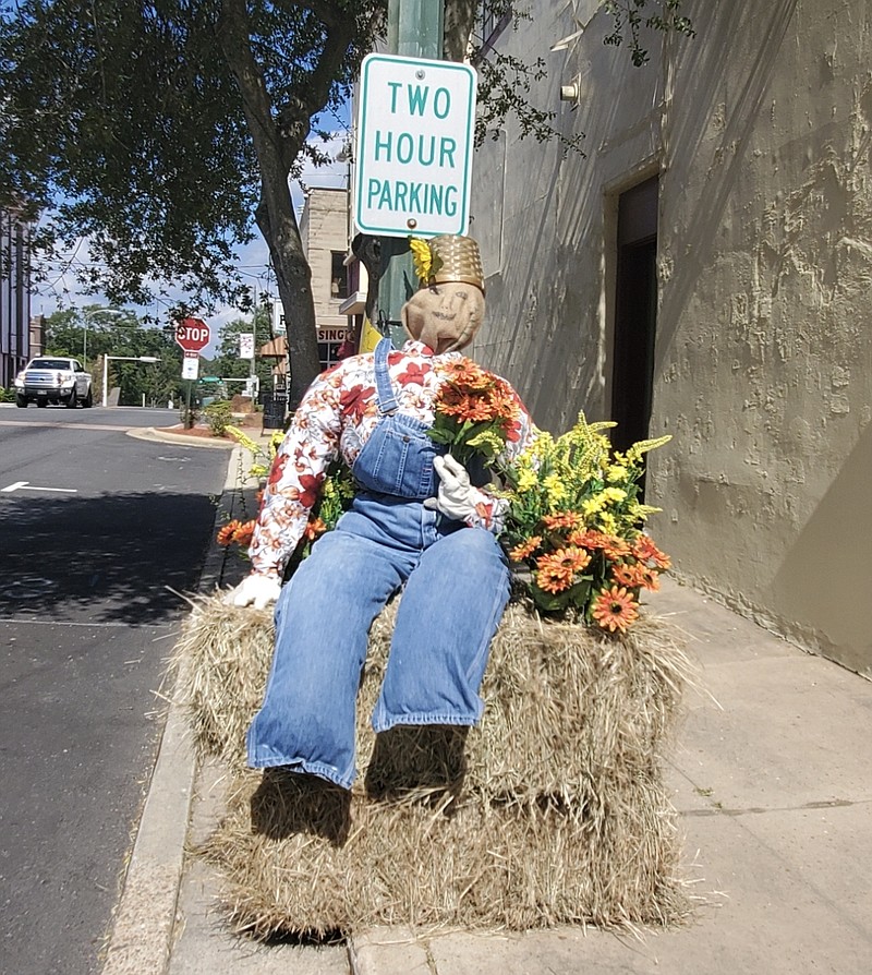 Photo by Bradly Gill
This scarecrow by Hollis Evans Flora is one of the first entrants in the Camden Downtown Networks scarecrow contest being held throughout October.