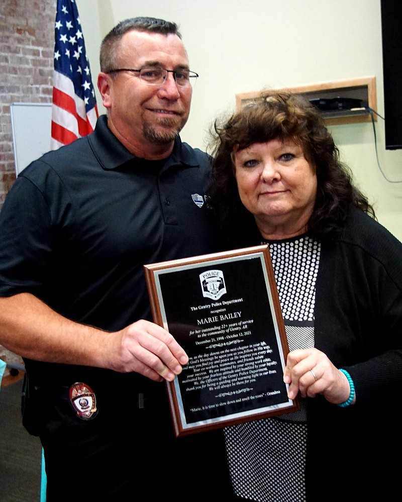 Bailey honored by PD at retirement reception Westside Eagle Observer