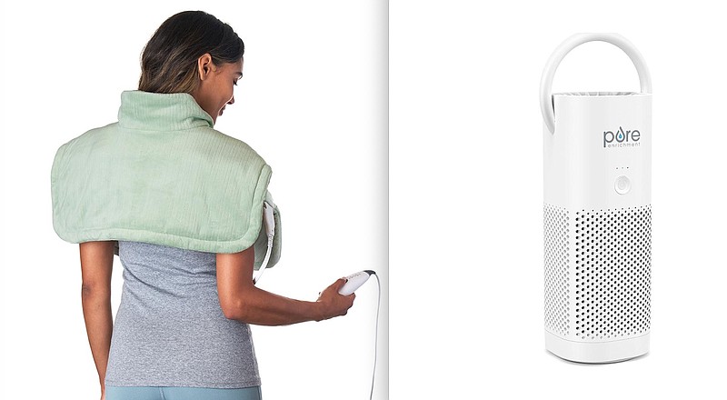 WeightedWarmth Weighted Neck and Shoulder Heating Pad and PureZone Mini Portable Air Purifier