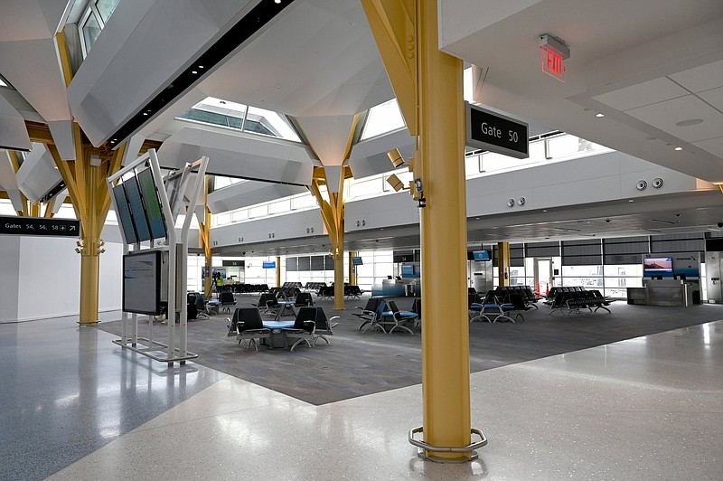 The new concourse at Reagan National Airport, a replacement for the dreaded Gate 35X, is seen earlier this year. The airport is unveiling new security checkpoints Wednesday. MUST CREDIT: Washington Post by Katherine Frey