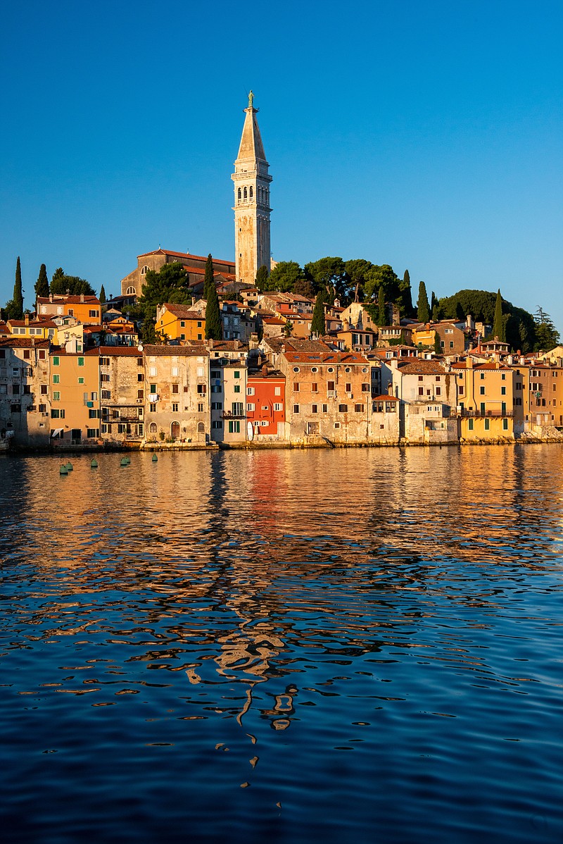 The bell tower of the Church of St. Euphemia in Rovinj resembles the bell tower of St. Mark's Basilica in Venice. MUST CREDIT: Photo for The Washington Post by Anna Mazurek