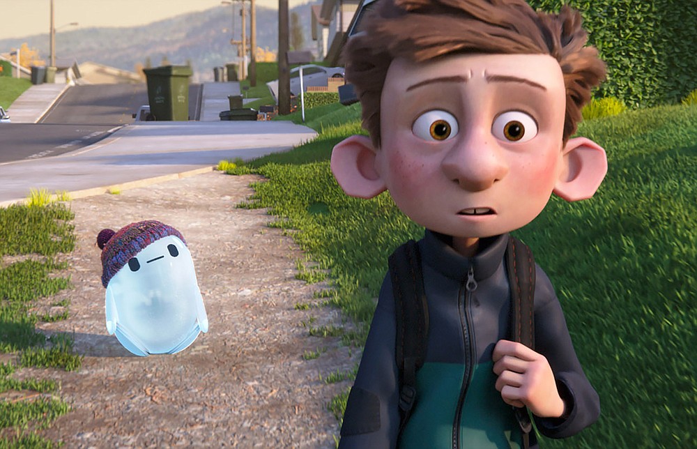 Barney (voice of Jack Dylan Grazer, right) and Ron (Zach Galifianakis) in "Ron's Gone Wrong." MUST CREDIT: Locksmith Animation/20th Century Studios