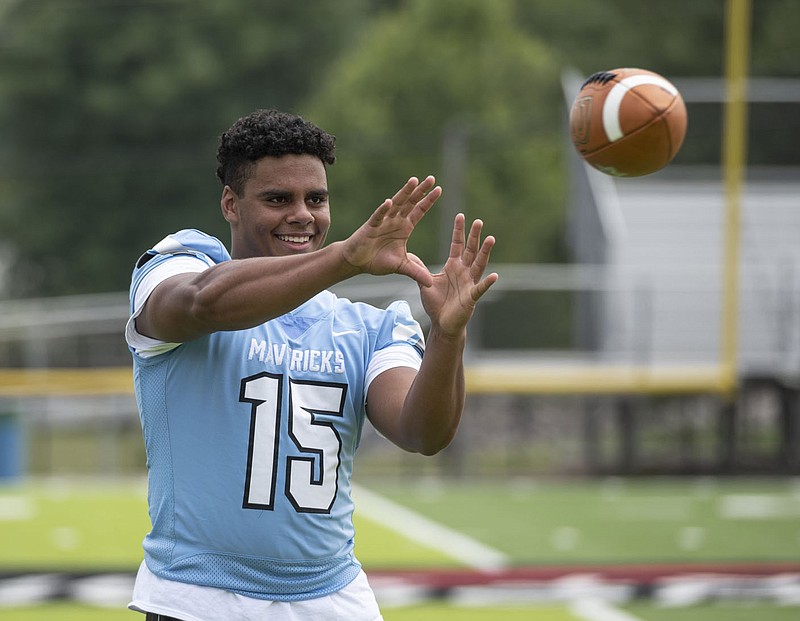 Dmitri Lloyd, Fort Smith Southside's senior tight end, will lead the Mavericks into tonight's 7A-West contest against Springdale Har-Ber. 
(NWA Democrat-Gazette/Spencer Tirey)