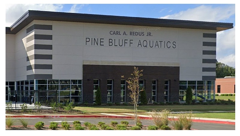 Arkansas Neon and Signs presented one of the three proposals in adding Carl A. Redus Jr.'s name to the Pine Bluff Aquatics Center using 24-inch studded letters in all caps above Pine Bluff Aquatics. (Special to the Commercial)