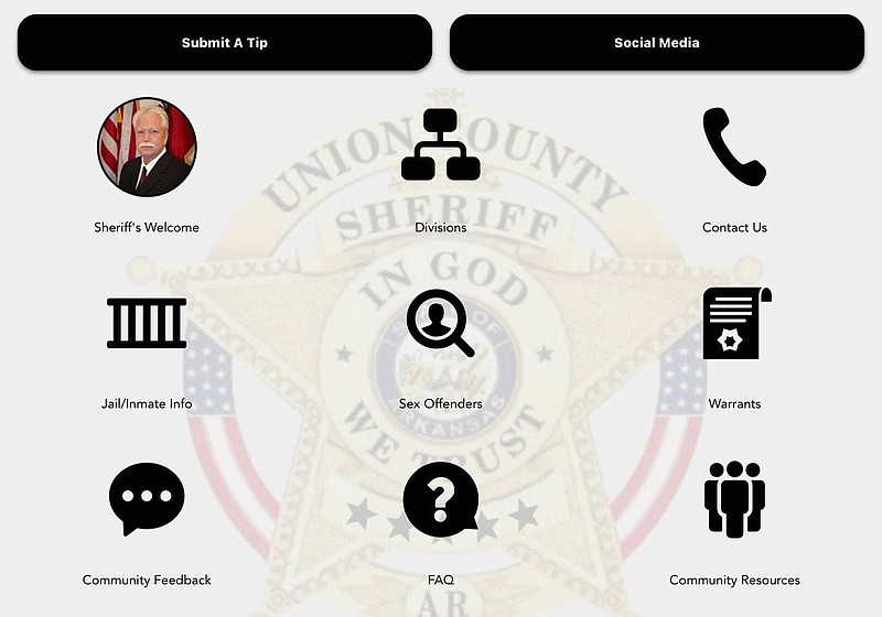 The Union County Sheriff's Office app offers features like a list of active warrants, access to the state sex offender registry, the county jail roster and more. (Screengrab)